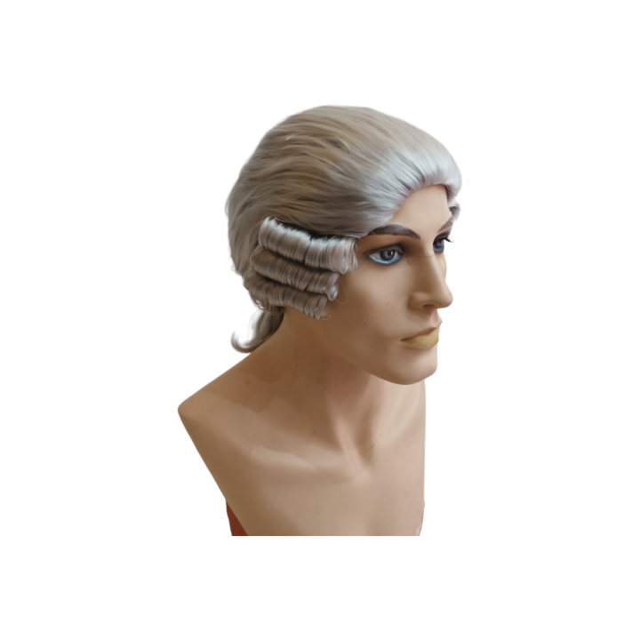 Colonial Male Gray Baroque Theatrical Wig 17th Century | Alegro Athens