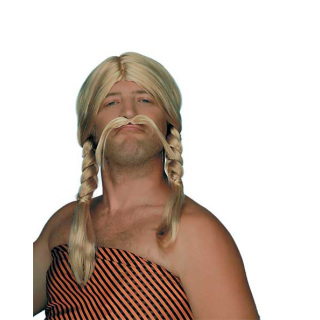 Gaul Blond Wig Set Braids Moustache | Asterix Carnival | Alegro Athens
