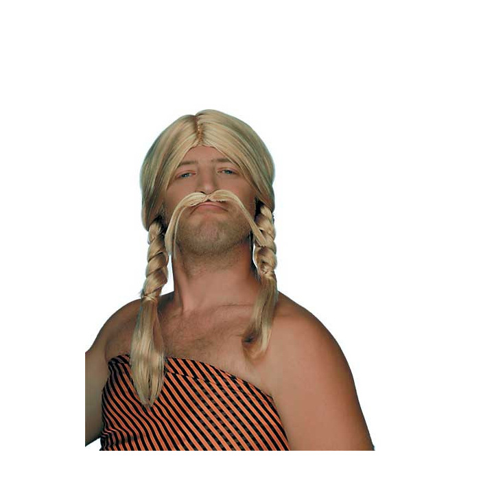 Gaul Blond Wig Set Braids Moustache | Asterix Carnival | Alegro Athens