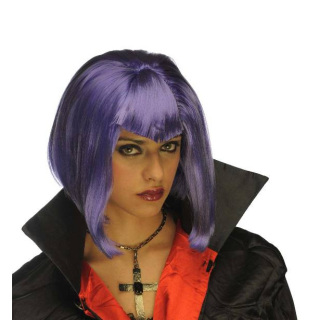 Short Gothic Purple Bob Wig