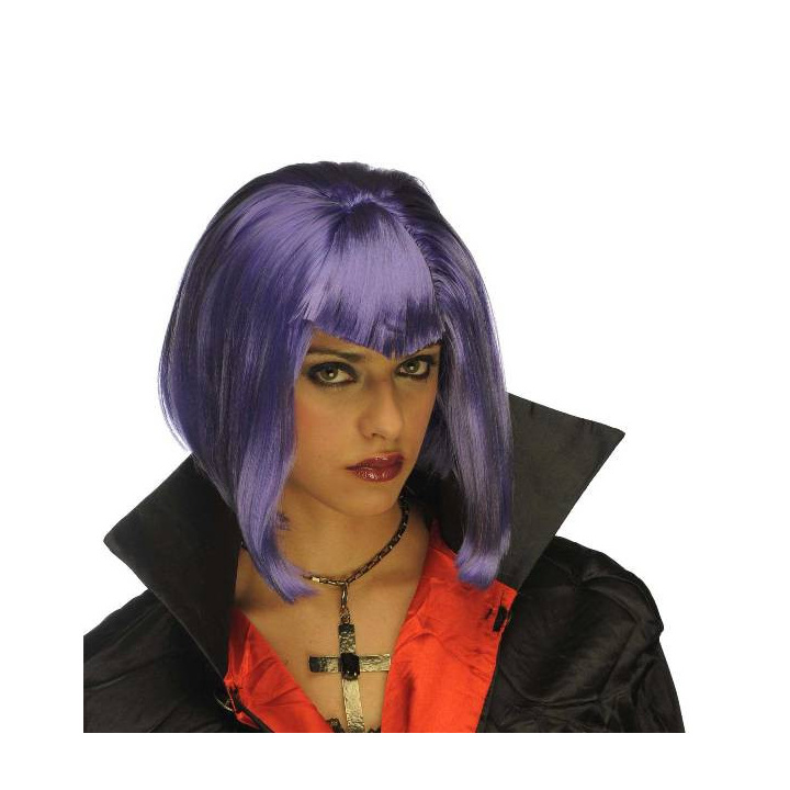 Short Gothic Purple Bob Wig