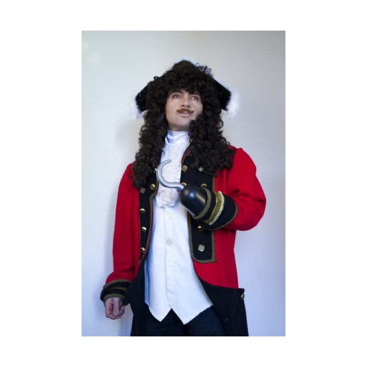 Captain Hook wig hat and moustache set