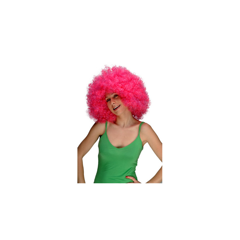 Pink Disco Curly Afro Wig