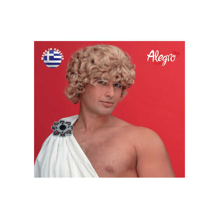 Ερμής Κοντή Ξανθιά Περούκα με Μπούκλες