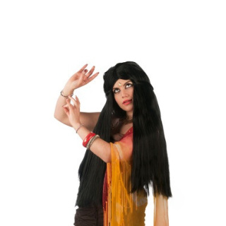 Bollywood Star Black Long Wig | Carnival & Themed Parties | Alegro Athens