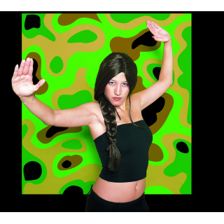 Lara Dark Brown Wig with Ponytail | Cosplay Action Heroine | Alegro Athens