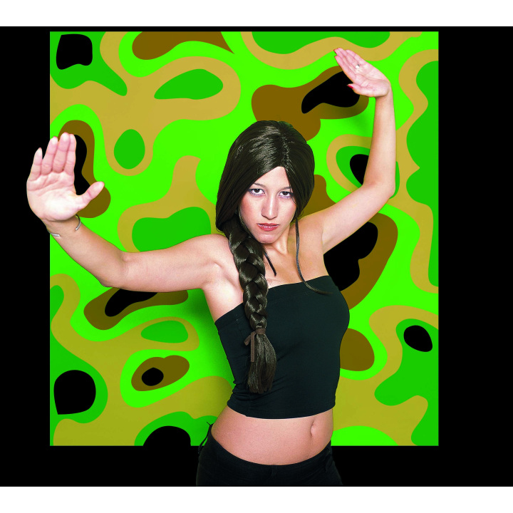 Lara Dark Brown Wig with Ponytail | Cosplay Action Heroine | Alegro Athens