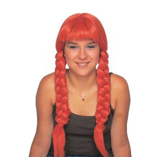 Villager Carrot Orange Wig with Braids | Folk Carnival Costume | Alegro Athens