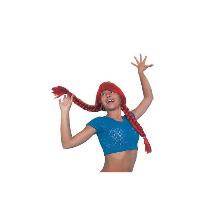 Villager Red Wig with Braids | Folk Carnival Costume | Alegro Athens