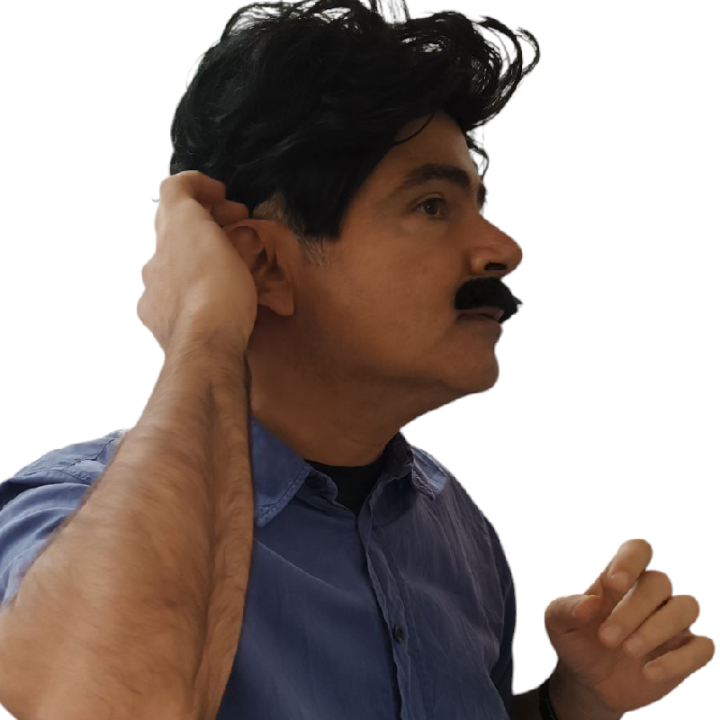 Handmade Black Human Hair Sifis Moustache on Lace | Theatrical | Alegro Athens