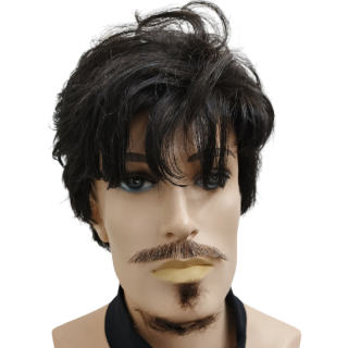 President Set Wig with Handmade Moustache and Soul Patch Beard | Realistic Theatrical Look