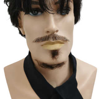 Handmade Dark Brown President Moustache Lace Soul Patch | Alegro Athens