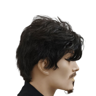 men's black kanekalon president wig