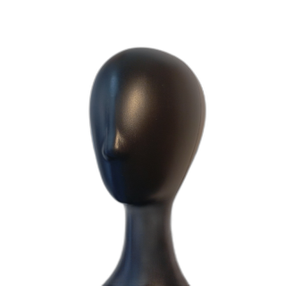 Black durable plastic mannequin head long-neck unisex