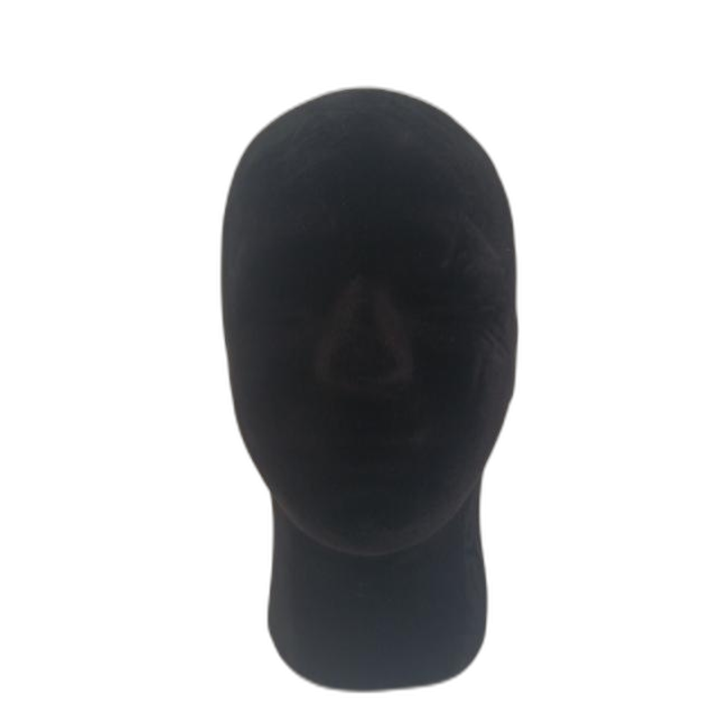Black Styrofoam Male Short Head with Velvety Finish