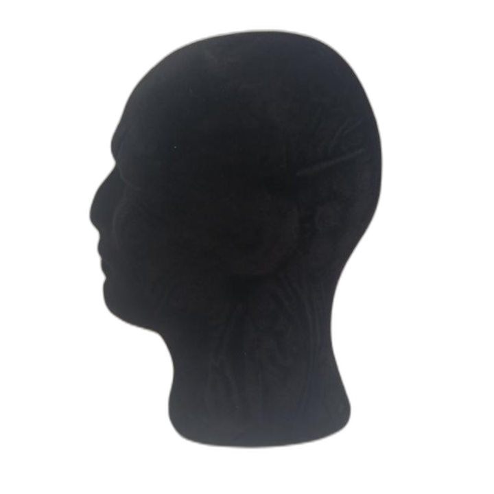 Black Styrofoam Male Wig Head Velvety Finish | Wig Display | Alegro Athens