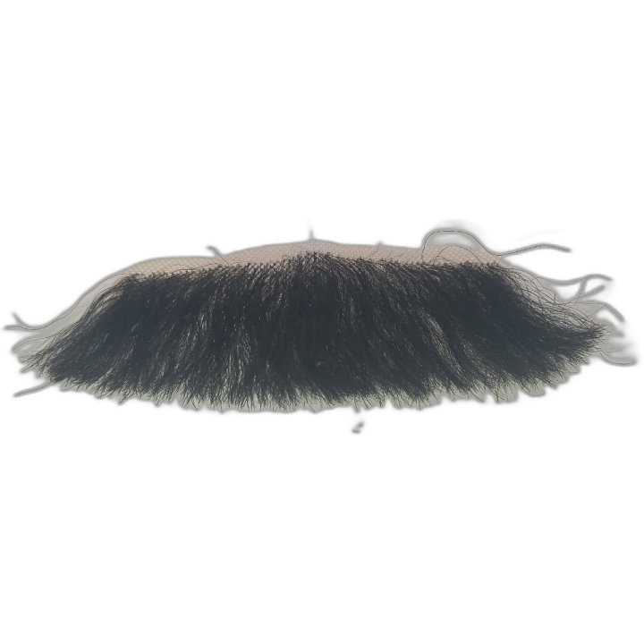 Handmade Black Human Hair Thick Moustache on Lace | Theatrical | Alegro Athens