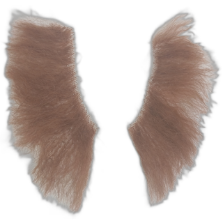 Large Human Hair Reddish Brown Sideburns on Lace