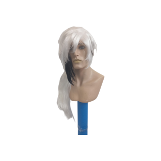 Arlecchino Long Black and White Cosplay Ponytail Wig
