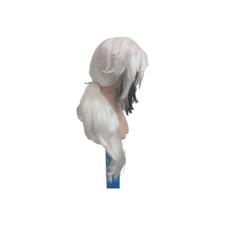 Arlecchino Long White Black Cosplay Ponytail Wig | Genshin Impact | Alegro Athens