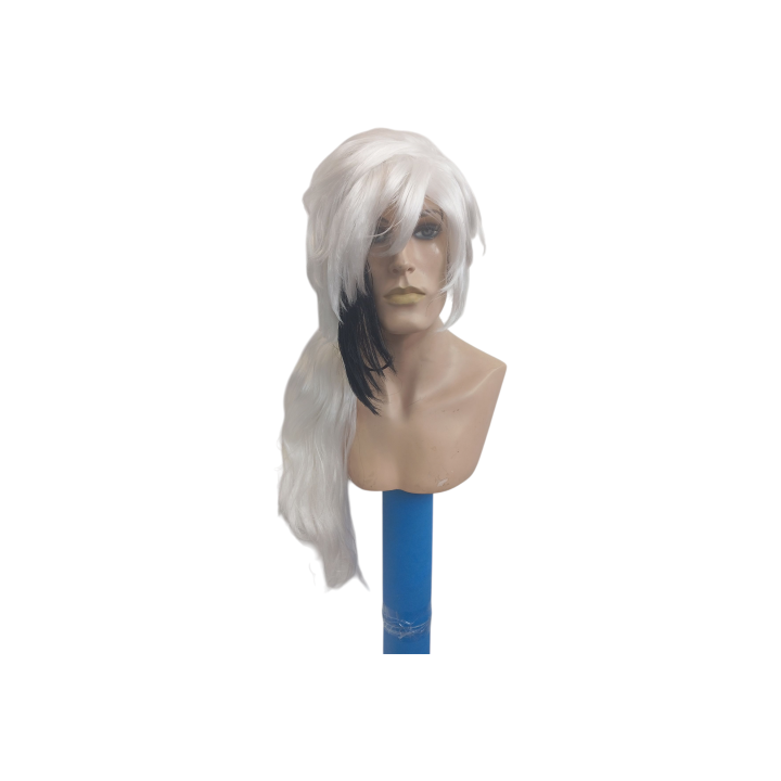 Arlecchino Long White Black Cosplay Ponytail Wig | Genshin Impact | Alegro Athens