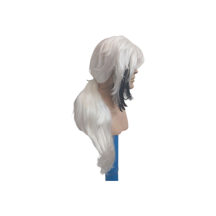 Arlecchino Long White Black Cosplay Ponytail Wig | Genshin Impact | Alegro Athens