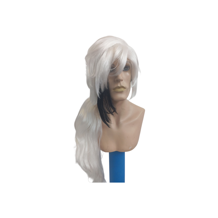 Arlecchino Long White Black Cosplay Ponytail Wig | Genshin Impact | Alegro Athens