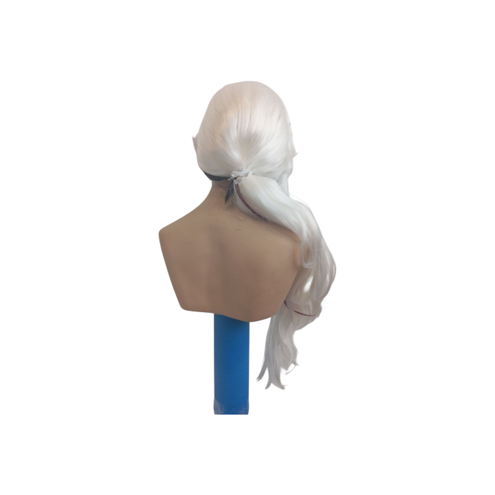 Arlecchino Long White Black Cosplay Ponytail Wig | Genshin Impact | Alegro Athens