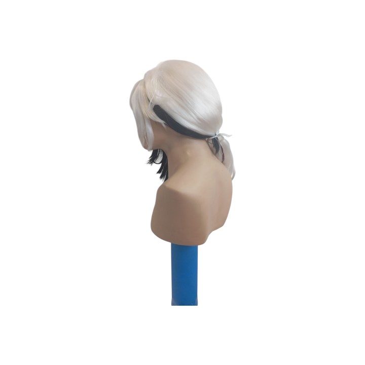Arlecchino Long White Black Cosplay Ponytail Wig | Genshin Impact | Alegro Athens