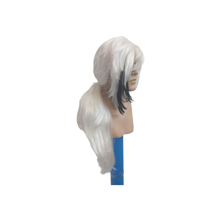 Arlecchino Long White Black Cosplay Ponytail Wig | Genshin Impact | Alegro Athens