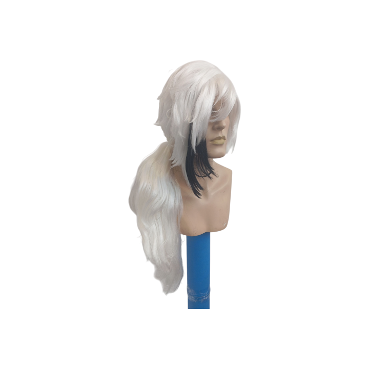 Arlecchino Long White Black Cosplay Ponytail Wig | Genshin Impact | Alegro Athens