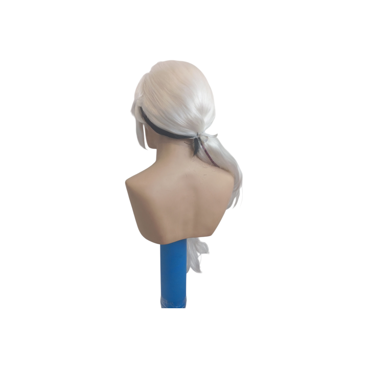 Arlecchino Long White Black Cosplay Ponytail Wig | Genshin Impact | Alegro Athens