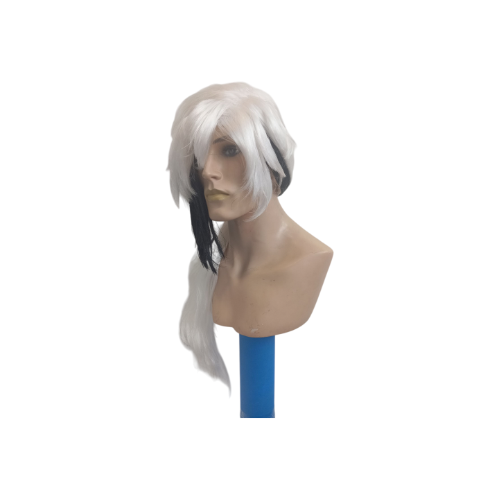 Arlecchino Long White Black Cosplay Ponytail Wig | Genshin Impact | Alegro Athens