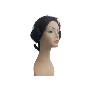 Olive Oyl Medium Length Black Cosplay Ponytail Wig