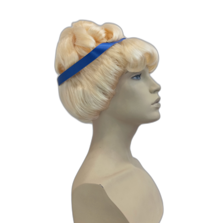 Σταχτοπούτα Ψηλή Ξανθιά Σγουρή Περούκα Μπλε Κορδέλα | Απόκριες | Alegro