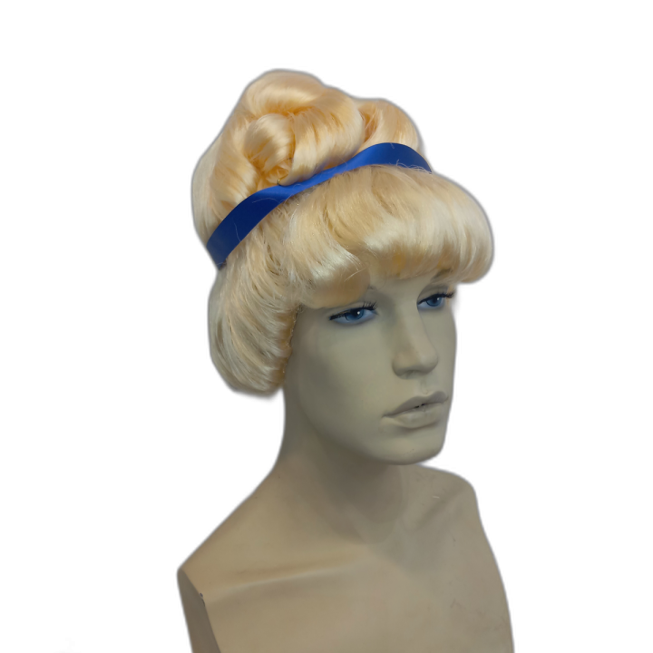 Σταχτοπούτα Ψηλή Ξανθιά Σγουρή Περούκα Μπλε Κορδέλα | Απόκριες | Alegro