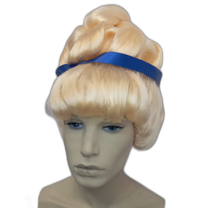 Σταχτοπούτα Ψηλή Ξανθιά Σγουρή Περούκα Μπλε Κορδέλα | Απόκριες | Alegro