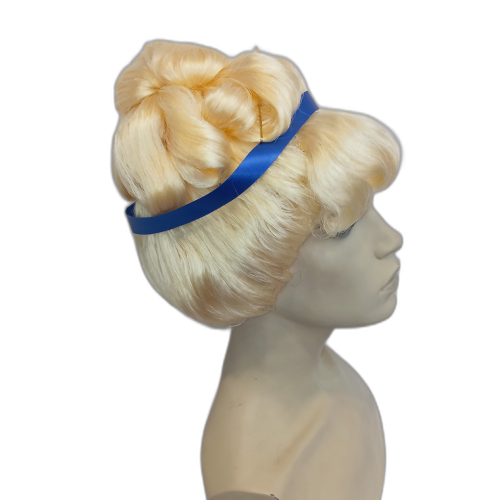 Σταχτοπούτα Ψηλή Ξανθιά Σγουρή Περούκα Μπλε Κορδέλα | Απόκριες | Alegro