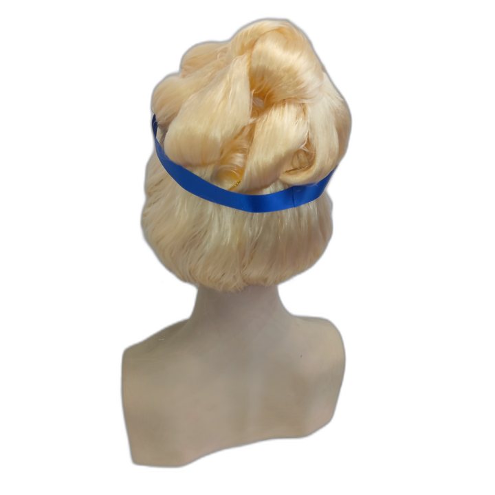 Σταχτοπούτα Ψηλή Ξανθιά Σγουρή Περούκα Μπλε Κορδέλα | Απόκριες | Alegro