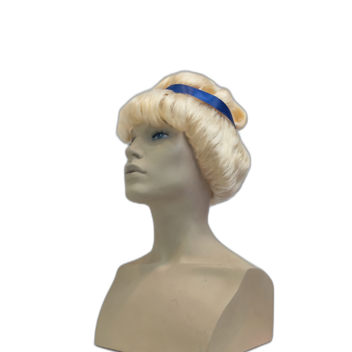 Σταχτοπούτα Ψηλή Ξανθιά Σγουρή Περούκα Μπλε Κορδέλα | Απόκριες | Alegro