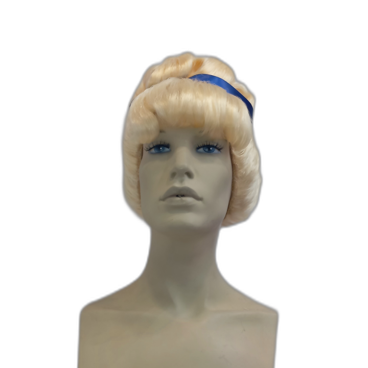 Σταχτοπούτα Ψηλή Ξανθιά Σγουρή Περούκα Μπλε Κορδέλα | Απόκριες | Alegro