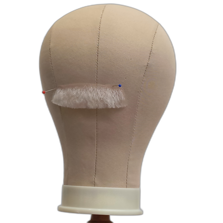 Uncle Handmade White Human Hair Moustache on Lace | Theatrical | Alegro Athens