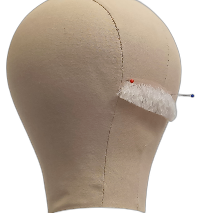 Uncle Handmade White Human Hair Moustache on Lace | Theatrical | Alegro Athens