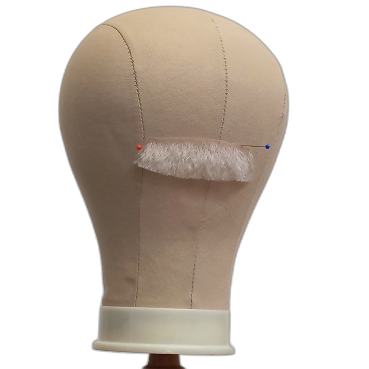 Uncle Handmade White Human Hair Moustache on Lace | Theatrical | Alegro Athens