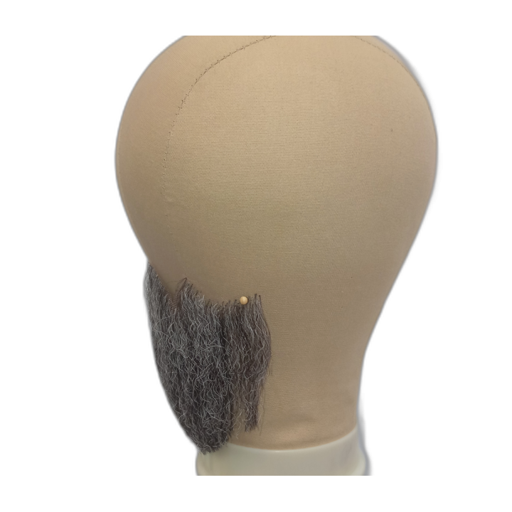 Large Gray Underchin Handmade Beard on Lace