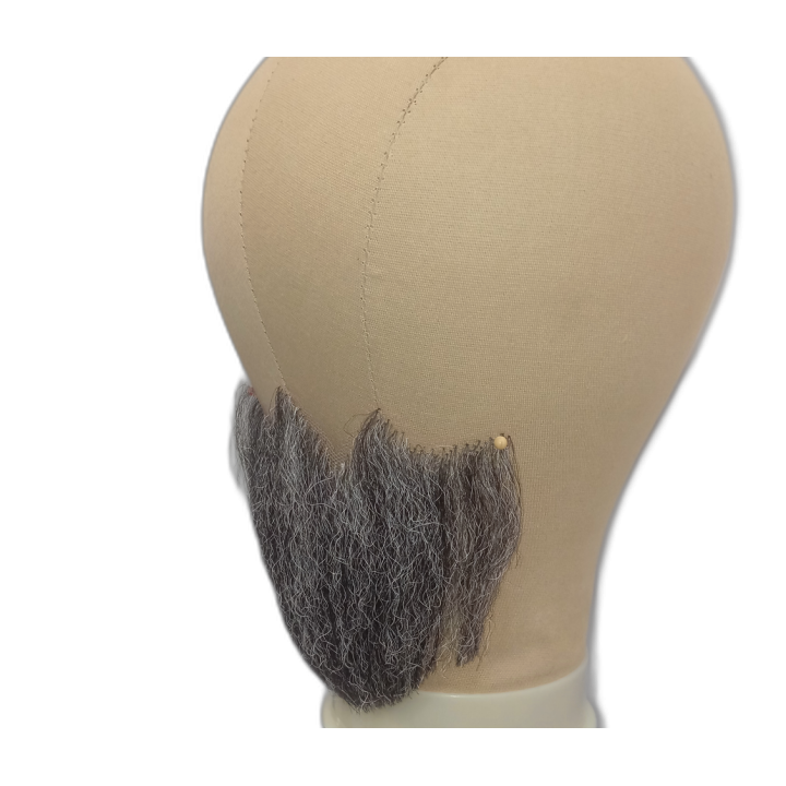 Large Gray Underchin Handmade Beard on Lace