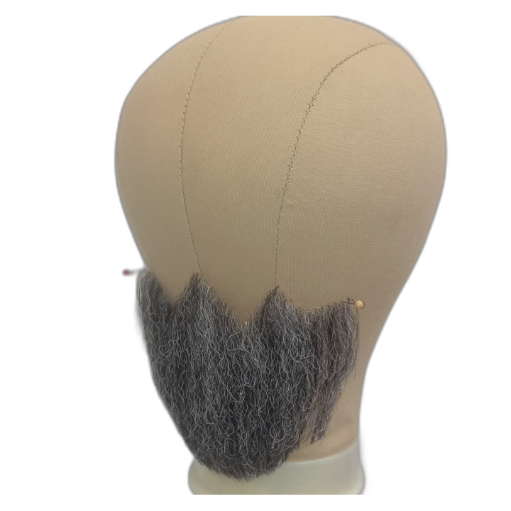 Large Gray Underchin Handmade Beard on Lace