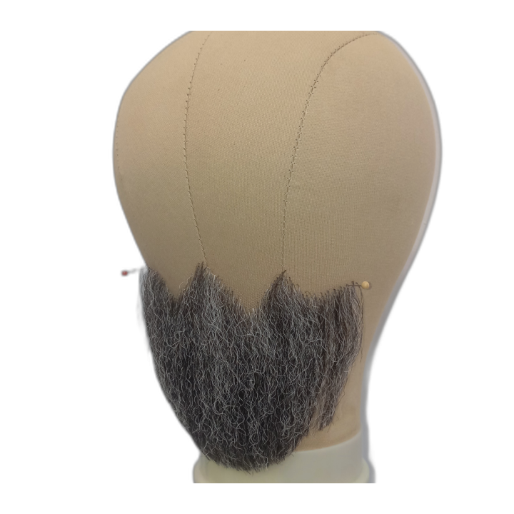 Large Gray Underchin Handmade Beard on Lace
