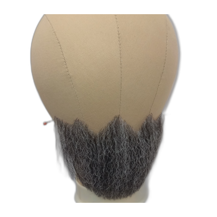 Large Gray Underchin Handmade Beard on Lace