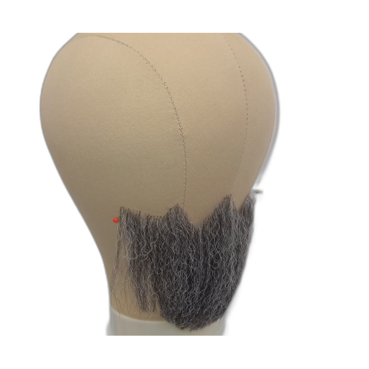 Large Gray Underchin Handmade Beard on Lace
